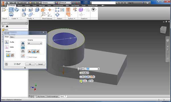 Auf Modellierungselementen aufbauende, parametrische 3D-CAD-Software